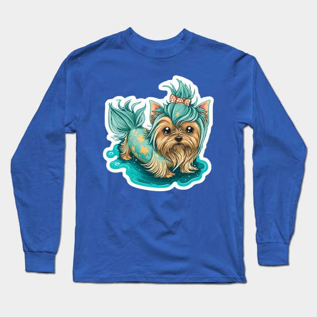 Yorkie Mermy Long Sleeve T-Shirt by HiLife